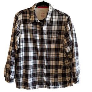 LL Bean ~ Plaid Shacket ~ Faux Fur/Teddy lined~ size Small